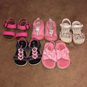Five pairs of toddler summer shoes
